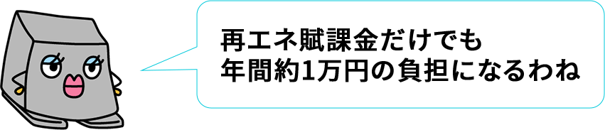 再エネ賦課金だけでも 年間約1万円の負担になるわね